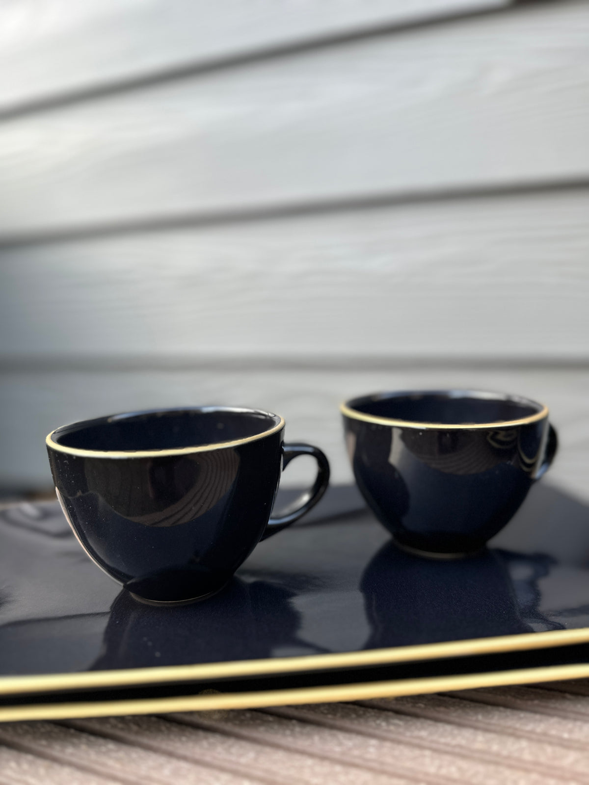 Aegea Gold Black Geschirr set 44-teilig 6 Personen / Keramika